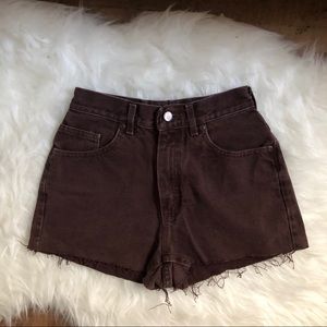 handmade 〜 vintage brown jean shorts